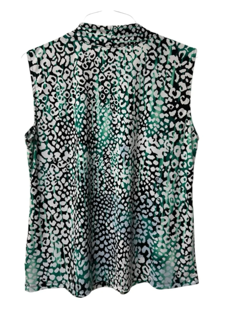 Dana Buchman Chic Sleeveless Career Blouse Womens XL Green & Black Animal Print - Picture 13 of 13